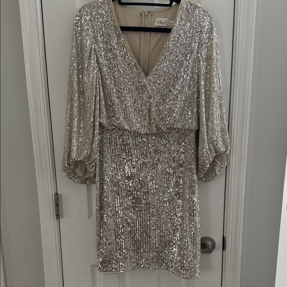 Eliza J Silver Sequin Mini Dress